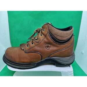 Vintage ARIAT Work Ankle Boots Women's Brown Leather 31450 Size 8.5